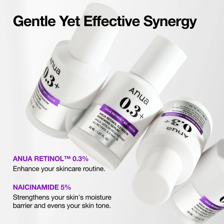 Anua – Nano Retinol 0.3% + Niacin Renewing Serum 30ml