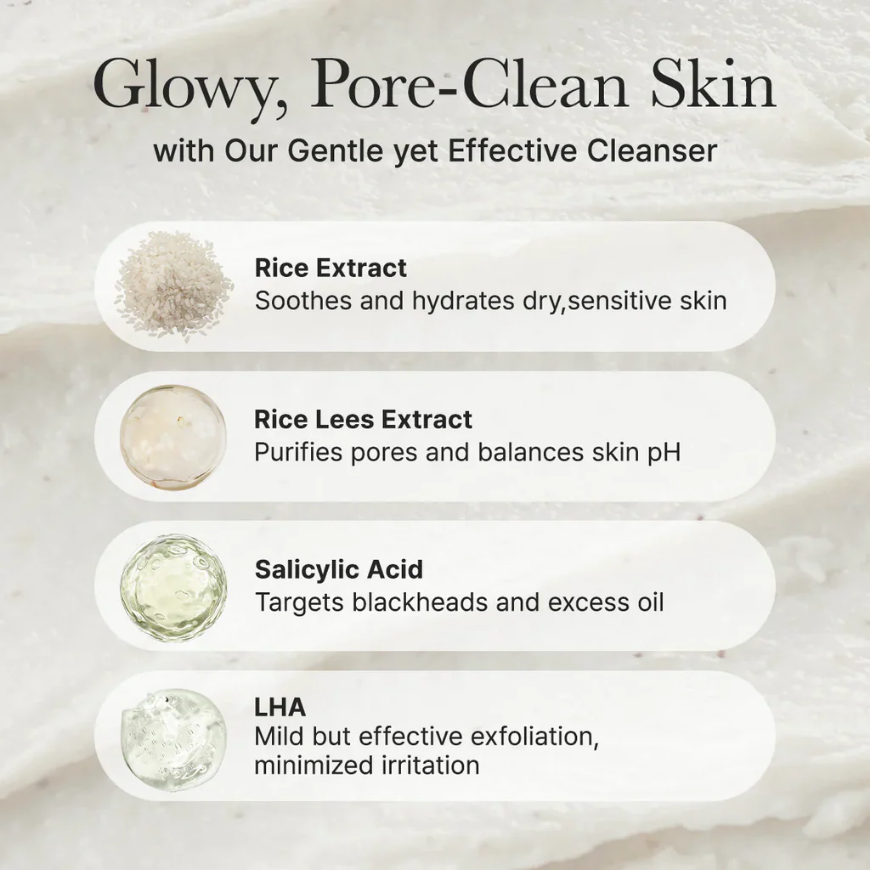 ARENCIA – Rice + LHA Pore Control Rice Cake Cleanser – 150G