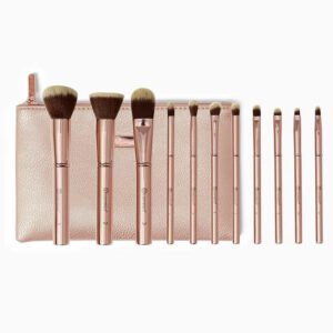 BH Cosmetics – Metal Rose Brush Set with Bag – 11 Piece