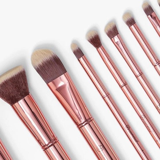 BH Cosmetics – Metal Rose Brush Set with Bag – 11 Piece