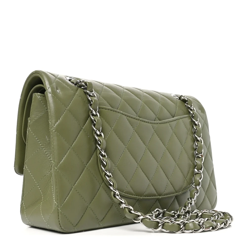 Chanel – Lambskin Quilted Medium Double Flap – Green