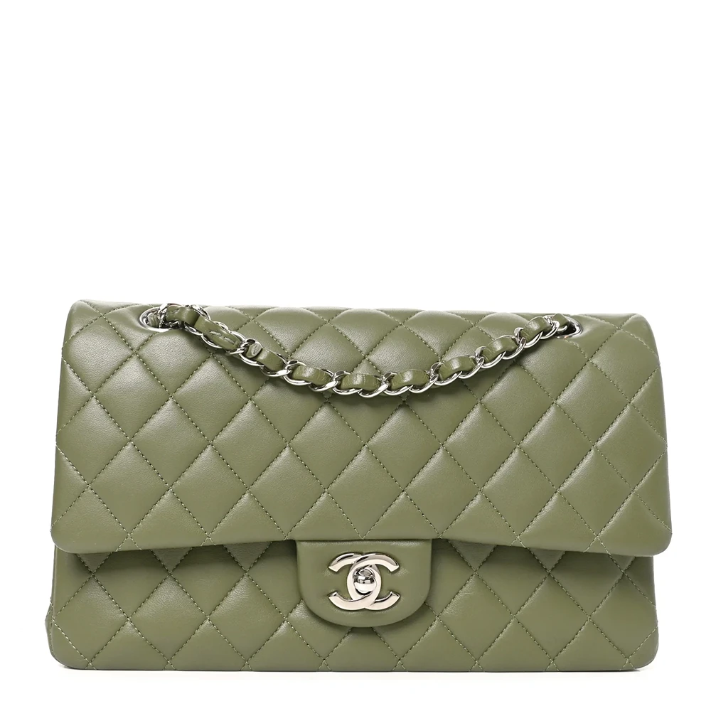 Chanel – Lambskin Quilted Medium Double Flap – Green