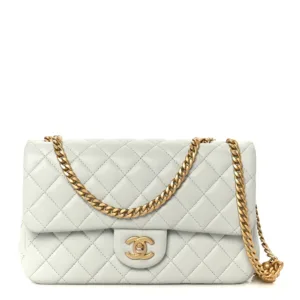 Chanel – Lambskin Quilted Small Sweet Camellia Flap – Light Blue