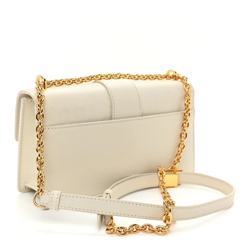 Christian Dior Calfskin 30 Montaigne East West Chain Flap Bag Off White
