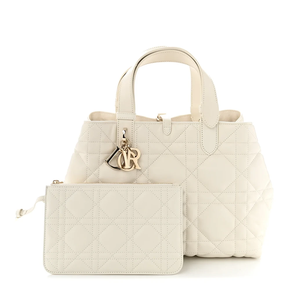 Christian Dior Calfskin Macrocannage Medium Toujours Latte