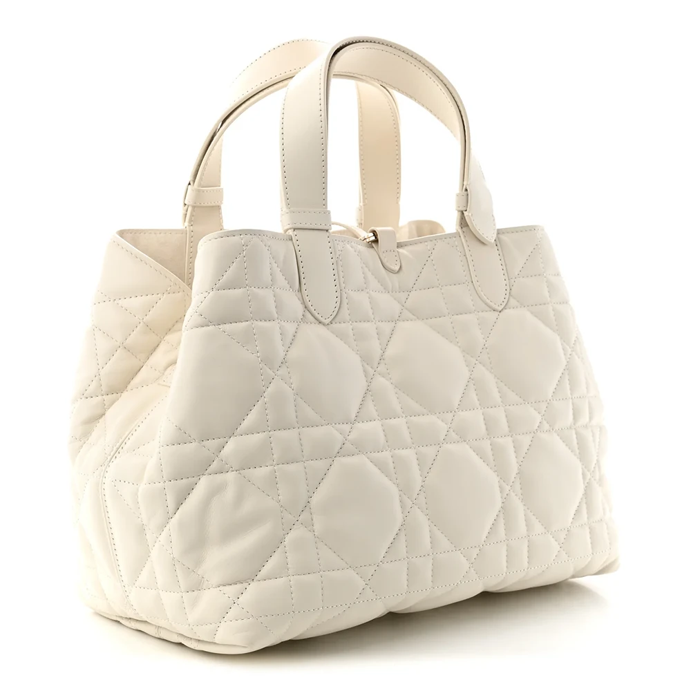 Christian Dior Calfskin Macrocannage Medium Toujours Latte