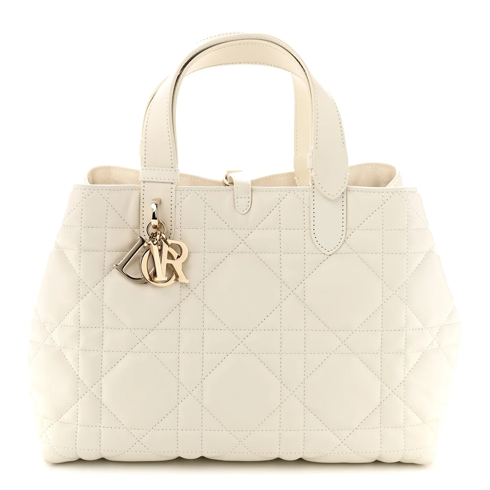 Christian Dior Calfskin Macrocannage Medium Toujours Latte