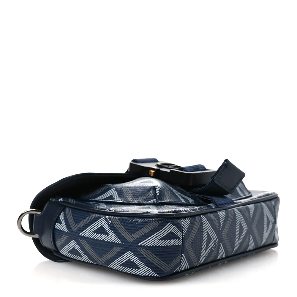 Christian Dior Coated Canvas CD Diamond Mini Hit The Road Bag Navy Blue
