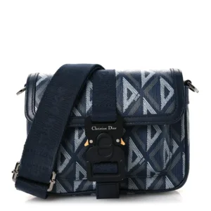 Christian Dior Coated Canvas CD Diamond Mini Hit The Road Bag Navy Blue