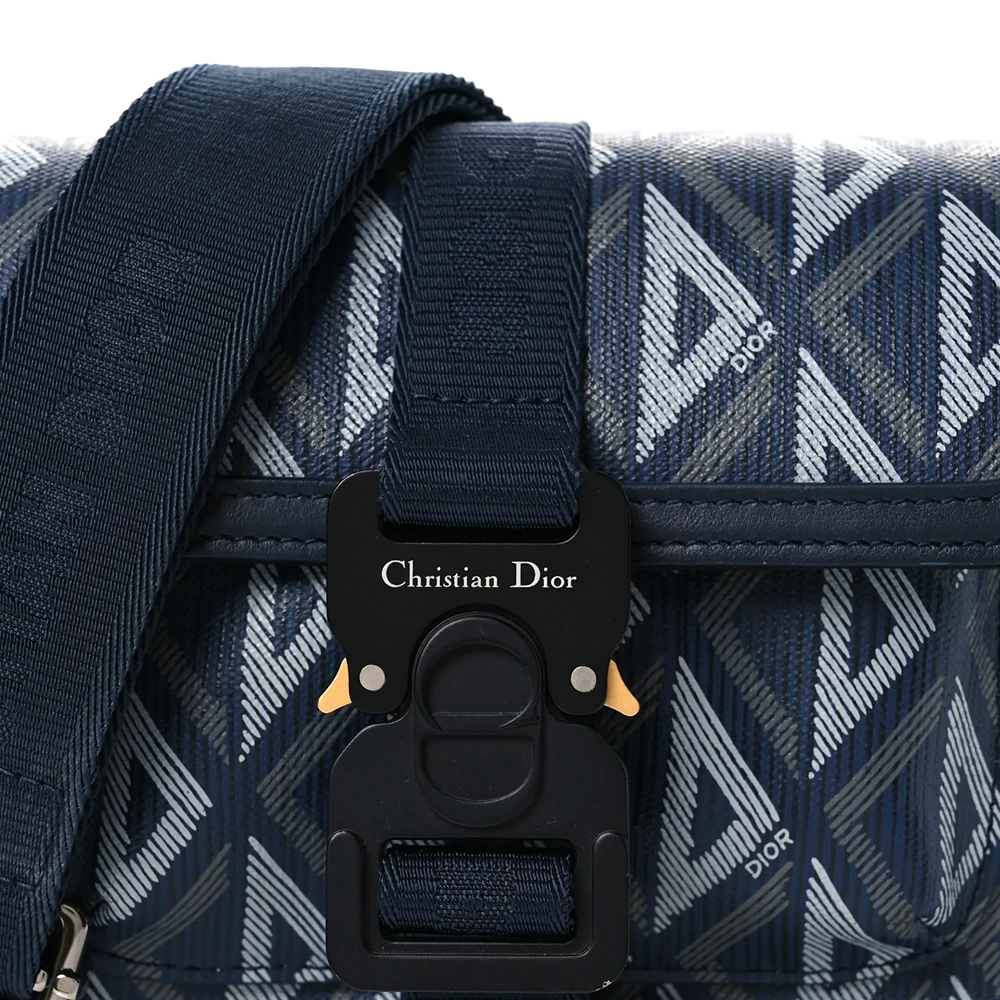 Christian Dior Coated Canvas CD Diamond Mini Hit The Road Bag Navy Blue