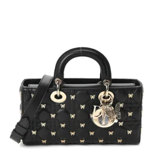 Christian Dior Lambskin Butterfly Cannage Lady D-Joy Black