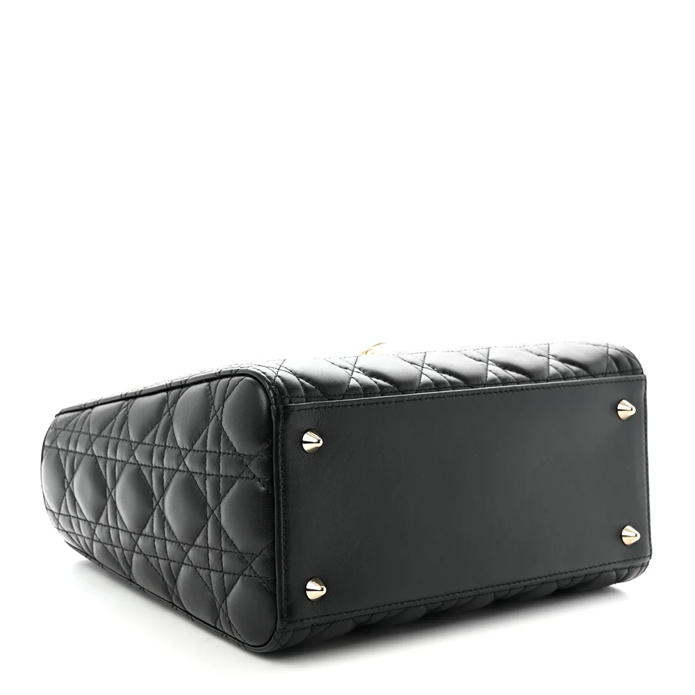 Christian Dior Lambskin Cannage Medium Lady Dior Black