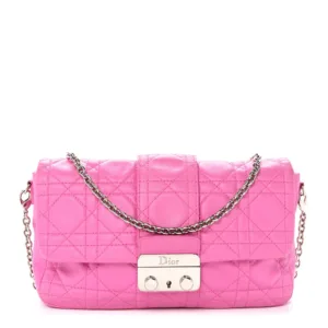 Christian Dior Lambskin Cannage Miss Dior Promenade Pouch Fuchsia