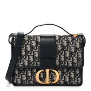 Christian Dior Oblique 30 Montaigne Flap Bag Blue
