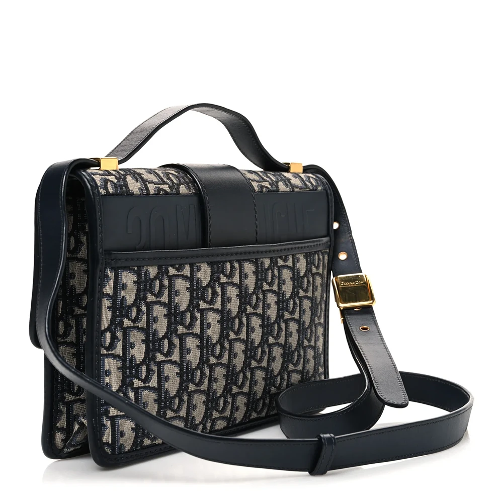 Christian Dior Oblique 30 Montaigne Flap Bag Blue