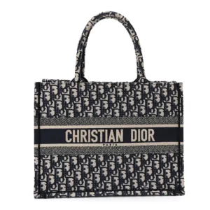 Christian Dior Oblique Medium Book Tote Blue Multicolor