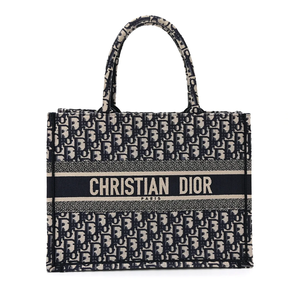 Christian Dior Oblique Medium Book Tote Blue Multicolor