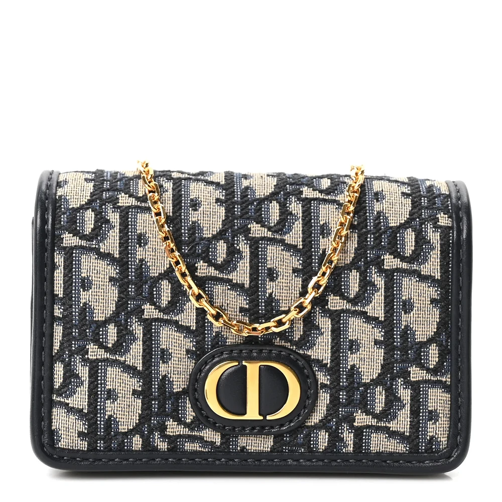 Christian Dior Oblique Nano 30 Montaigne Pouch Blue