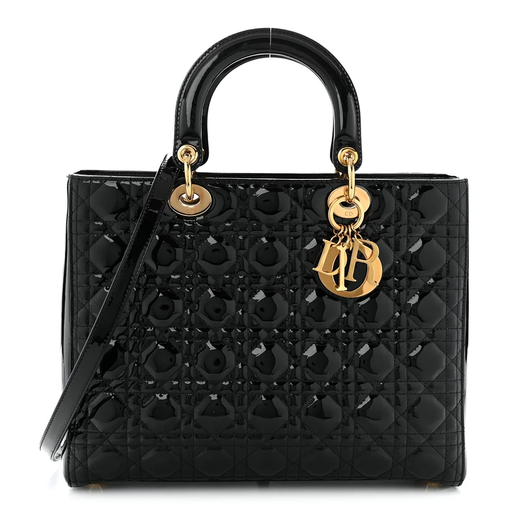 Christian Dior – Patent Cannage Large Lady Dior – Black
