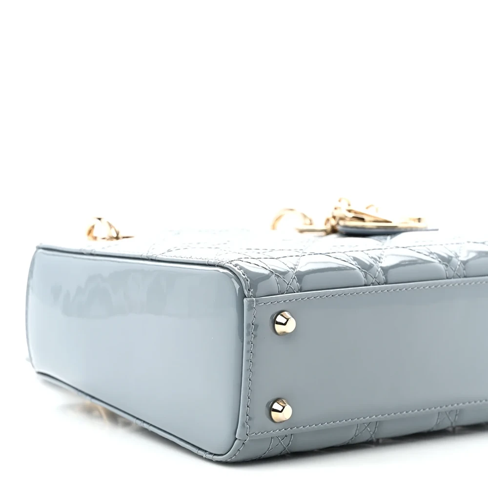 Christian Dior – Patent Cannage Mini Lady Dior – Light Blue