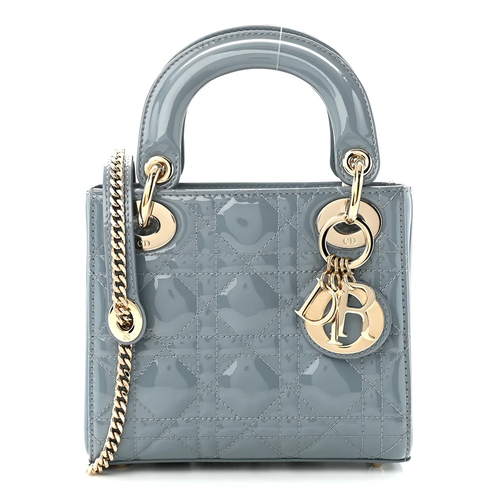 Christian Dior – Patent Cannage Mini Lady Dior – Light Blue