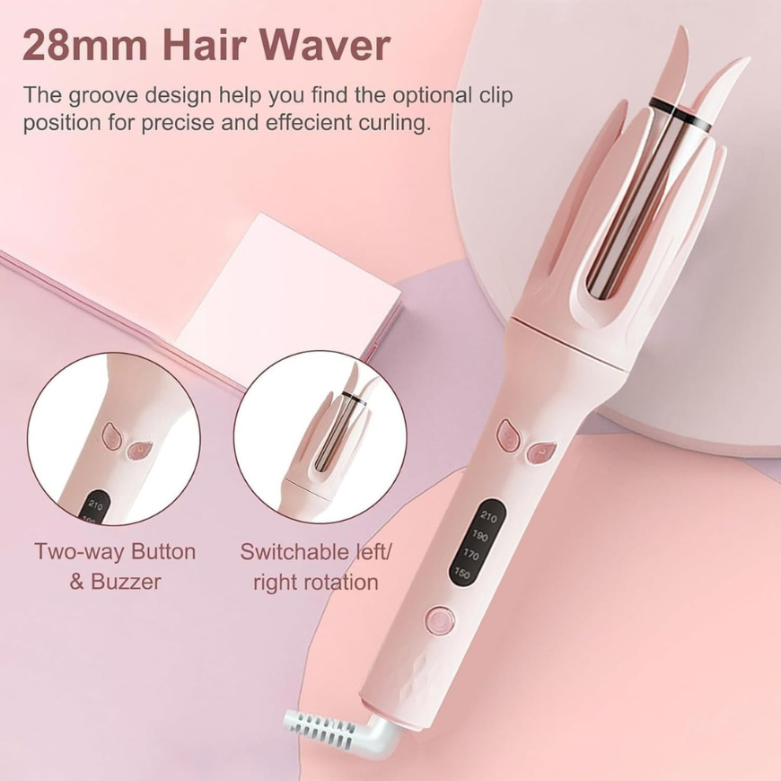Hair Curler – 32mm Barrel Automatic Portable Auto Rotating Curling Iron with PTC Heating