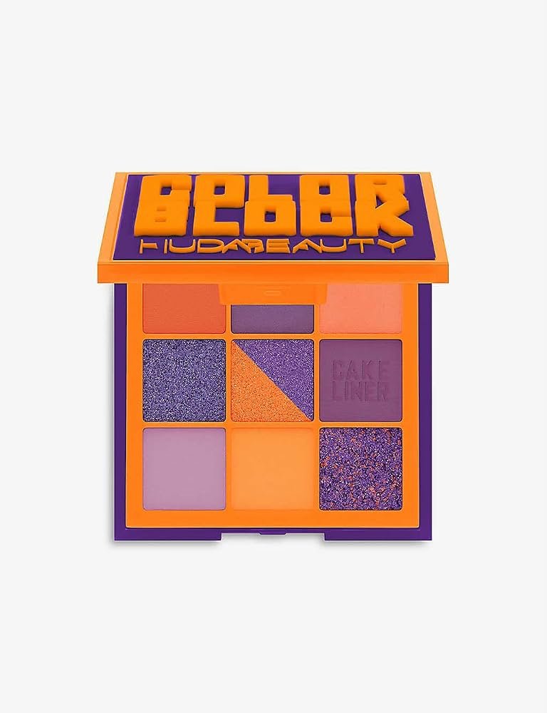 HUDA BEAUTY Color Block Obsessions Eyeshadow Palette – Orange & Purple