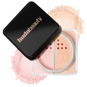 HUDA BEAUTY Easy Bake Loose Powder Brightening + Correcting Duo – Cherry Blossom Cake & Peach Pie