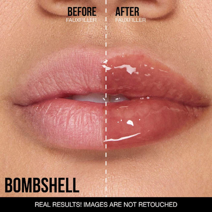 HUDA BEAUTY – Faux Filler Shiny Non-Sticky Lip Gloss – Bombshell