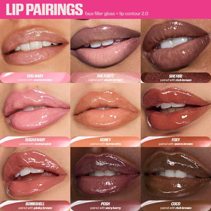HUDA BEAUTY – Faux Filler Shiny Non-Sticky Lip Gloss – Glassy