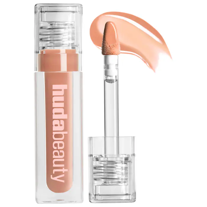HUDA BEAUTY – Faux Filler Shiny Non-Sticky Lip Gloss – MidCealer – Caramel Nude