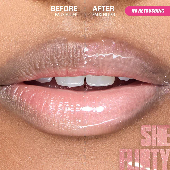 HUDA BEAUTY – Faux Filler Shiny Non-Sticky Lip Gloss – She Flirty