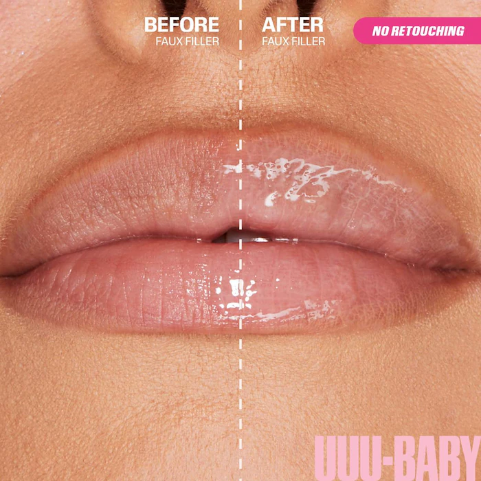 HUDA BEAUTY – Faux Filler Shiny Non-Sticky Lip Gloss – UUU Baby – Electric Lilac