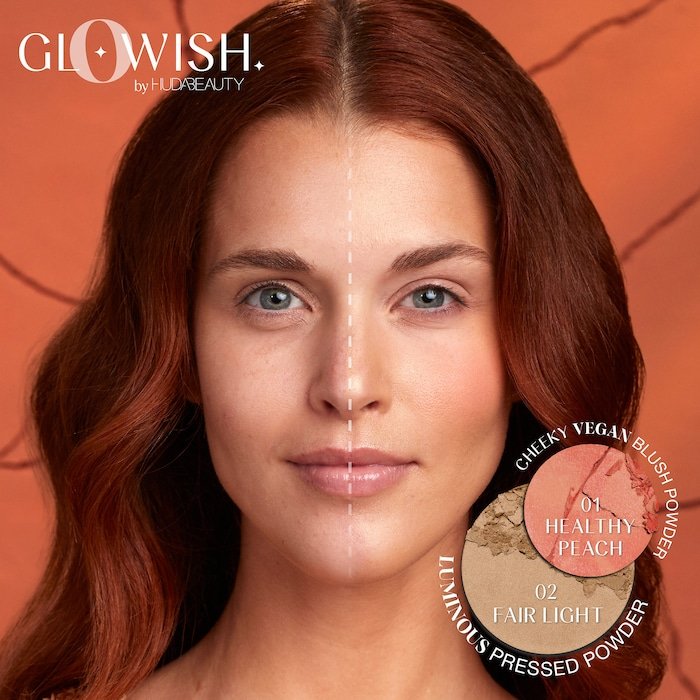 HUDA BEAUTY GloWish Cheeky Vegan Blush Powder – Healthy Peach