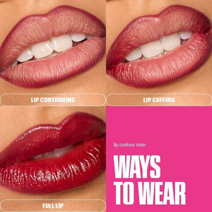 HUDA BEAUTY – Lip Contour Lip Stain for 12-Hour Wear – Cherry Red