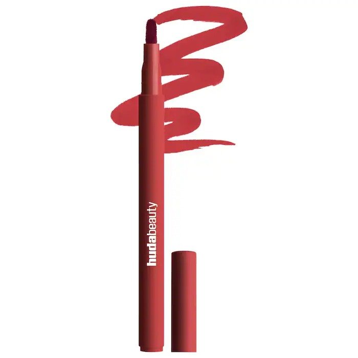 HUDA BEAUTY – Lip Contour Lip Stain for 12-Hour Wear – Cherry Red