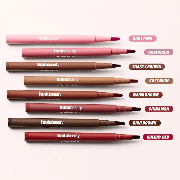 HUDA BEAUTY – Lip Contour Lip Stain for 12-Hour Wear – Rosewood