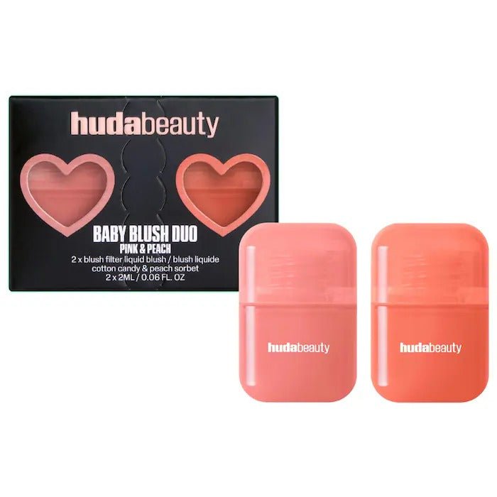 HUDA BEAUTY – Mini Baby Blush Duo Set – Cotton Candy & Peach Sorbet