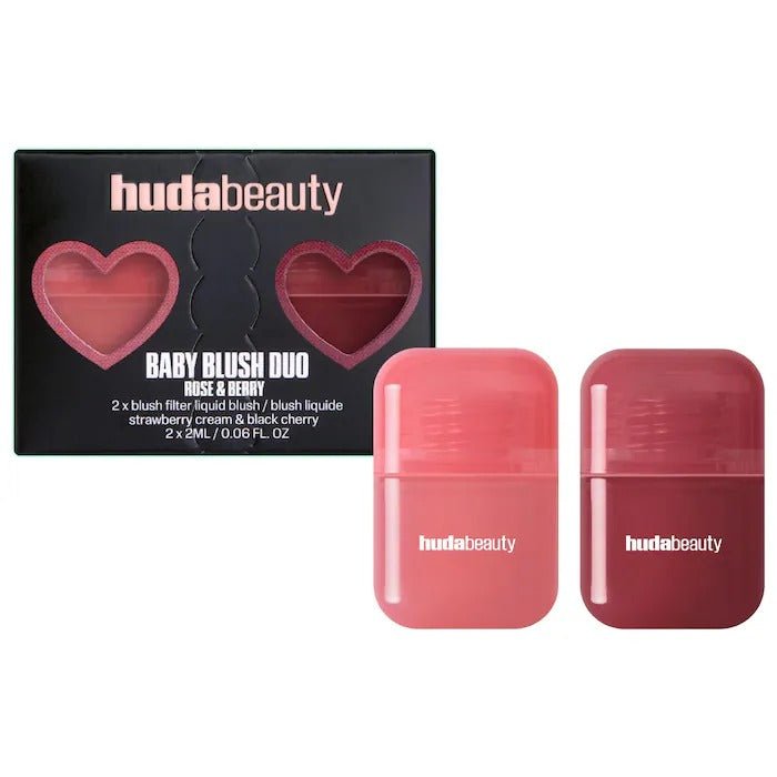 HUDA BEAUTY – Mini Baby Blush Duo Set – Strawberry Cream & Black Cherry