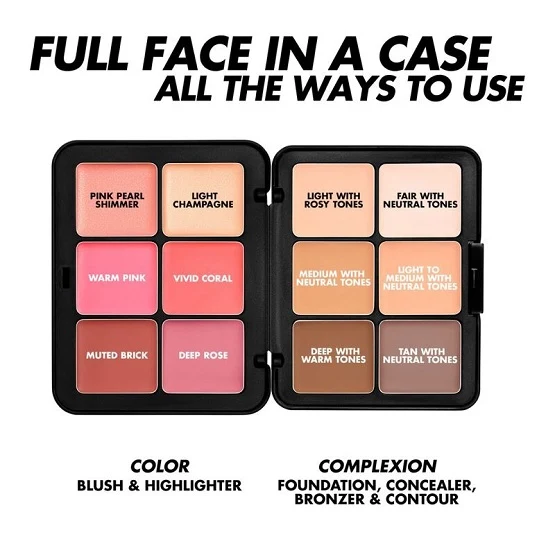 MAKE UP FOR EVER – HD Skin Face Essentials Palette with Highlighter – Light to Medium