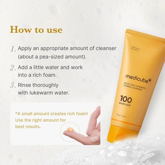 MEDICUBE – Kojic Acid Turmeric Toning Cleanser – 120G