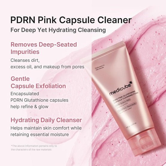 MEDICUBE – PDRN Pink Glutathione Capsule Cleansing Foam – 120G