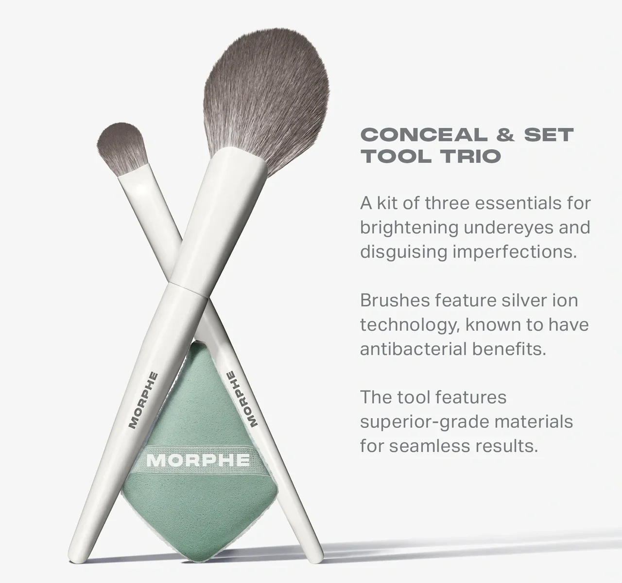 Morphe Conceal & Set Tool Trio Brush & Sponge Set
