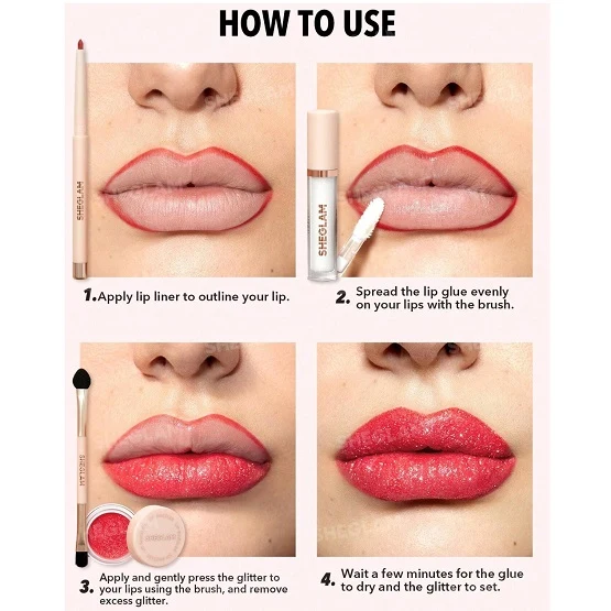 SHEGLAM Lip Dazzler Glitter Kit – Center Stage