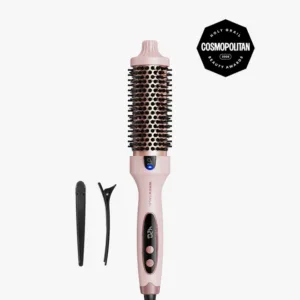 Wavytalk Blowout Boost 1.5-Inch Iconic Thermal Round Brush – Ionic Heated Styling Brush for Salon Blowouts (Pink)