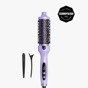 Wavytalk Blowout Boost 1.5-Inch Iconic Thermal Round Brush – Ionic Heated Styling Brush for Salon Blowouts (Purple)