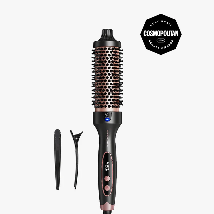 Wavytalk Blowout Boost 1.5-Inch Iconic Thermal Round Brush – Ionic Heated Styling Brush for Salon Blowouts (Rose Gold)