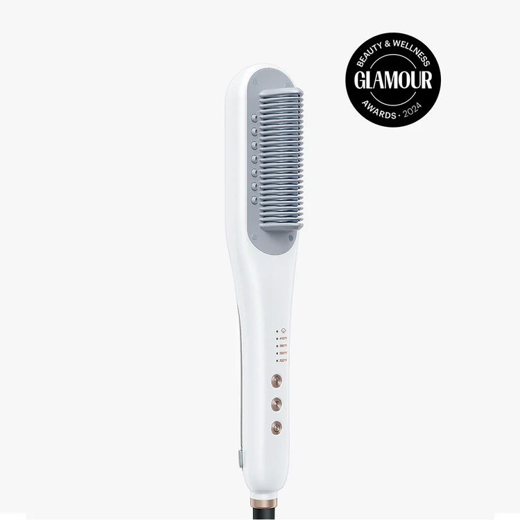 Wavytalk Steamline Pro Steam Straightener Brush -Clean White- Professional Ionic Thermal Brush with Nano-Mist Hydro-Infusion