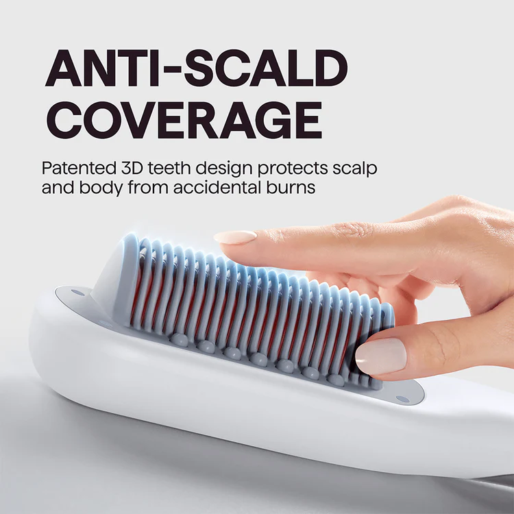 Wavytalk Steamline Pro Steam Straightener Brush -Clean White- Professional Ionic Thermal Brush with Nano-Mist Hydro-Infusion