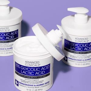 Advanced Clinicals 10% Glycolic + Lactic Acid Exfoliating Body Cream(454)